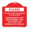 Signmission Do Not Leave Valuables in Plain View Management Not Responsible for ANY Theft, A-DES-RW-1818-23280 A-DES-RW-1818-23280 - alternate 1
